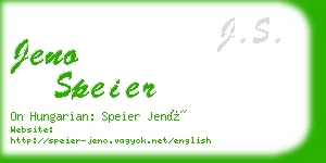 jeno speier business card